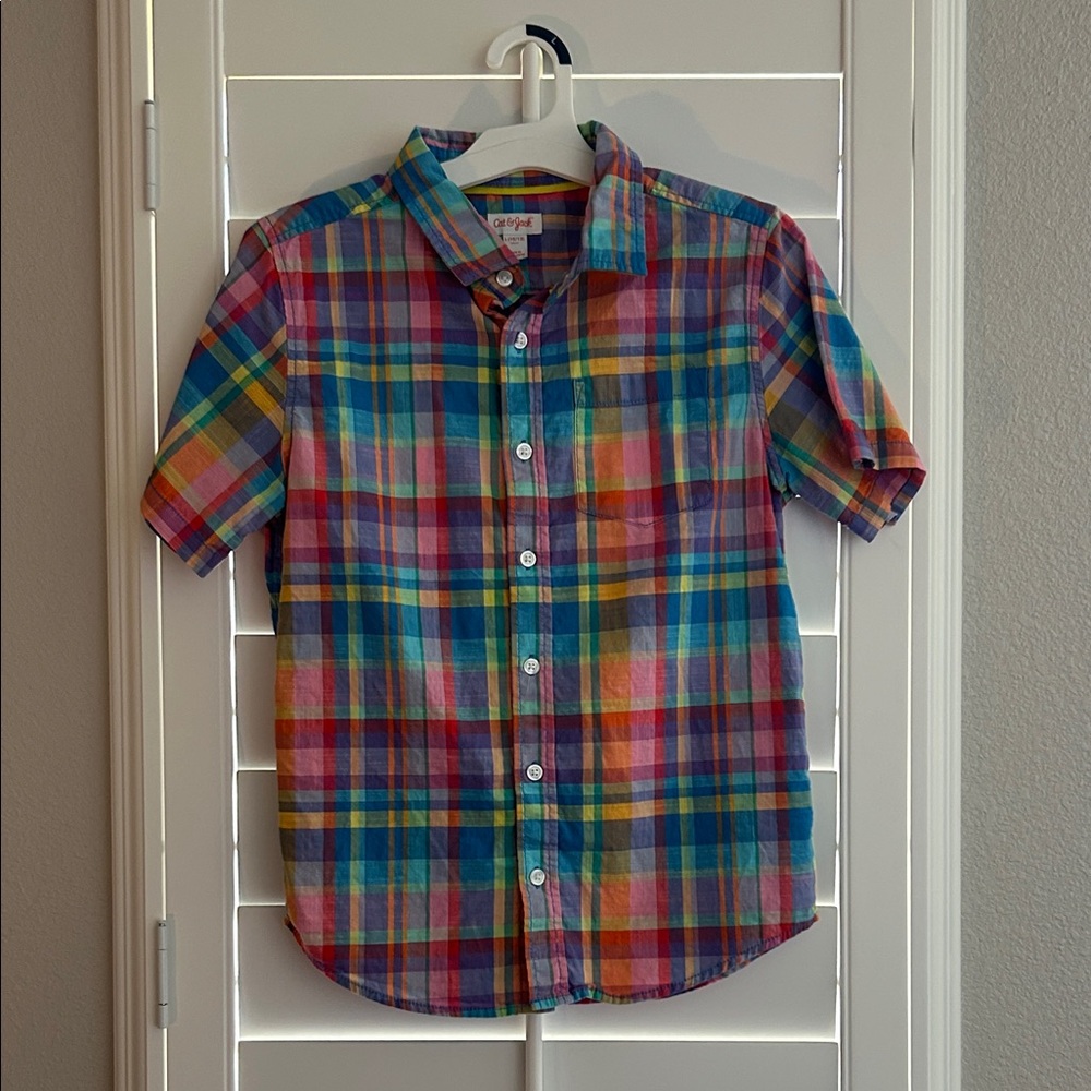 Cat & Jack Multicolor Plaid Button-Up Shirt
